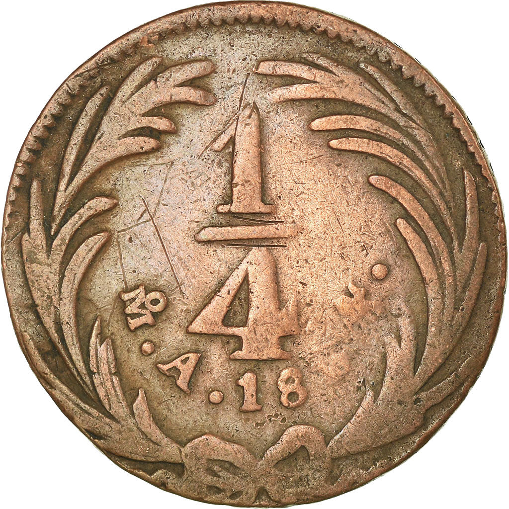 Coin, Mexico, 1/4 Real, Un Quarto/Una Quartilla, 1834, Mexico City, VF(20-25)