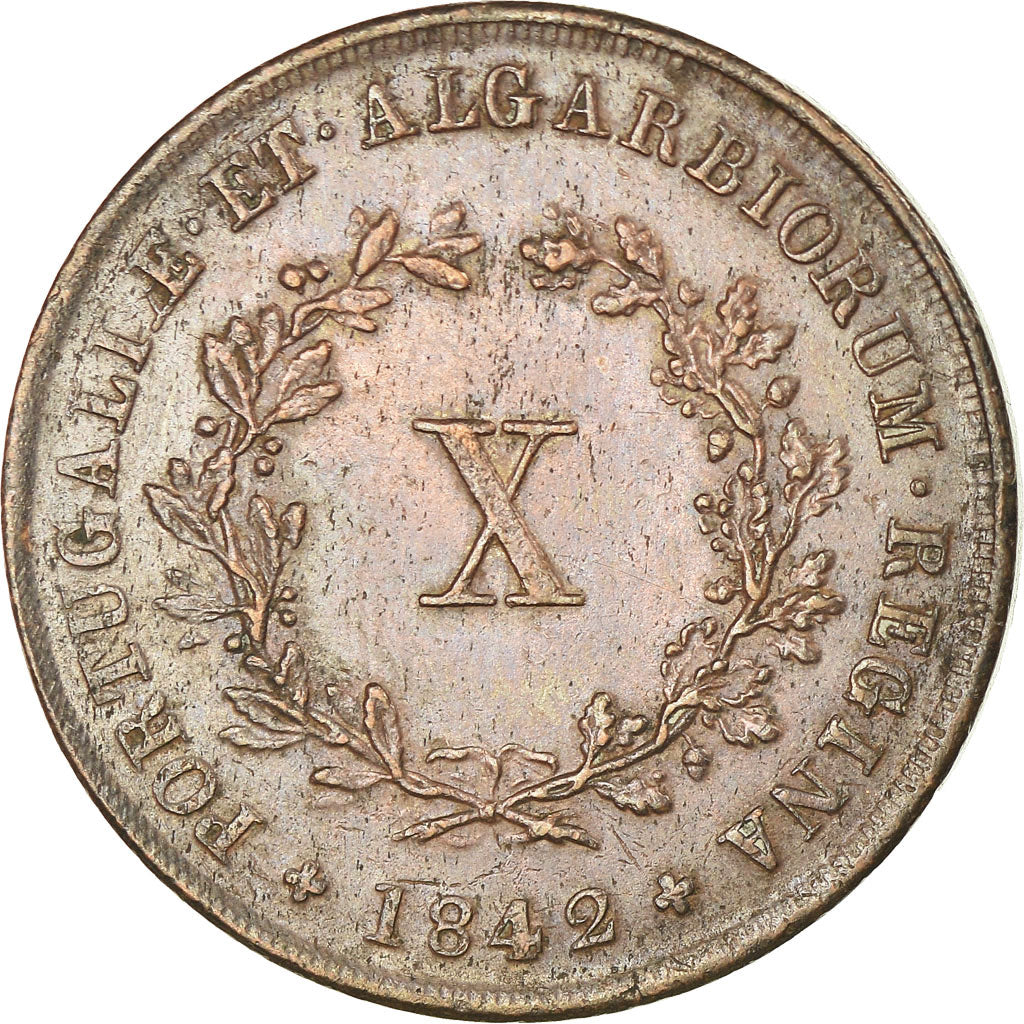Münze, Portugal, Maria II, 10 Reis, 1842, SS, Kupfer, KM:481