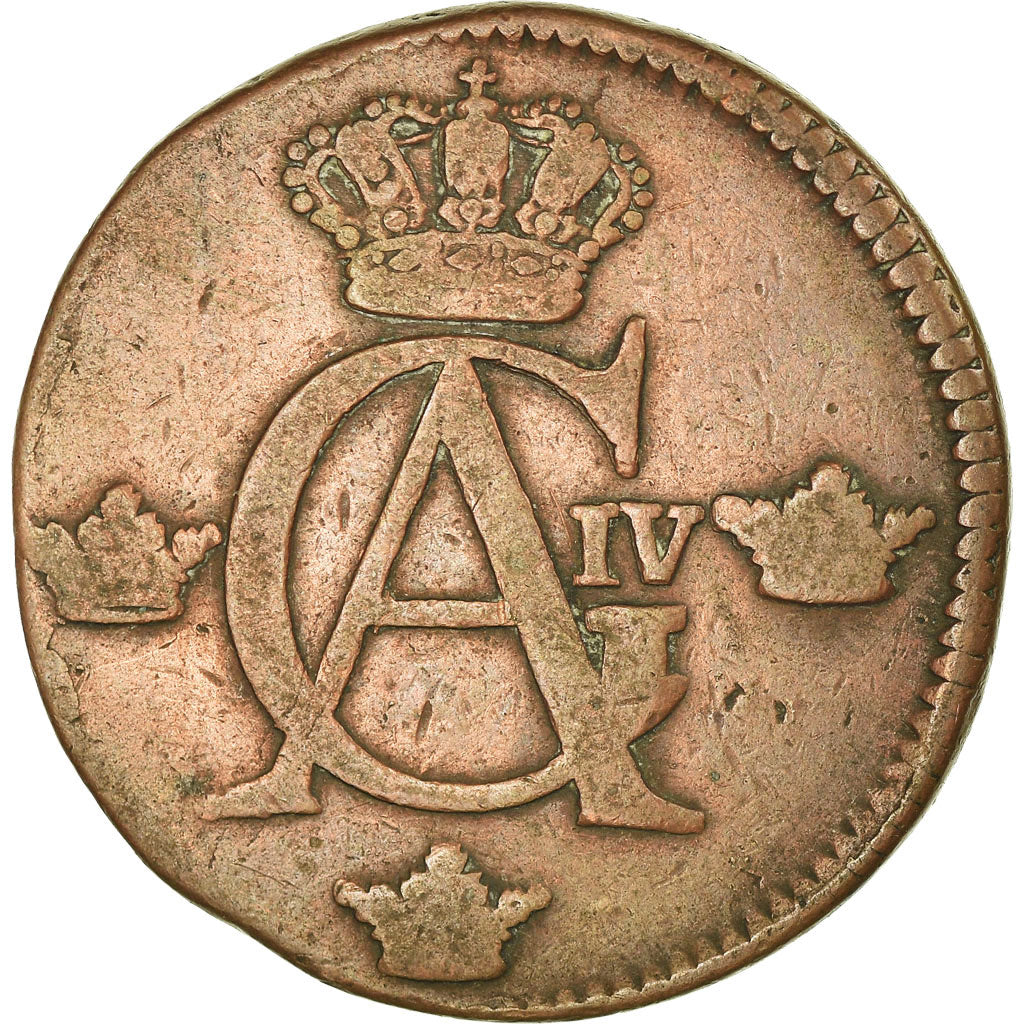 Moeda, Suécia, Gustaf IV Adolf, 1/2 Skilling, 1809, VF(30-35), Cobre, KM:565