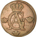 Moeda, Suécia, Gustaf IV Adolf, 1/2 Skilling, 1809, VF(30-35), Cobre, KM:565