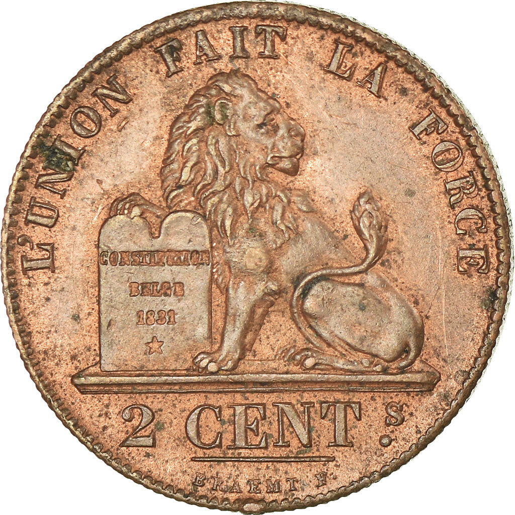 Bélgica, Leopold I, 2 Centimes, 1846, EBC, Cobre, KM:4.2