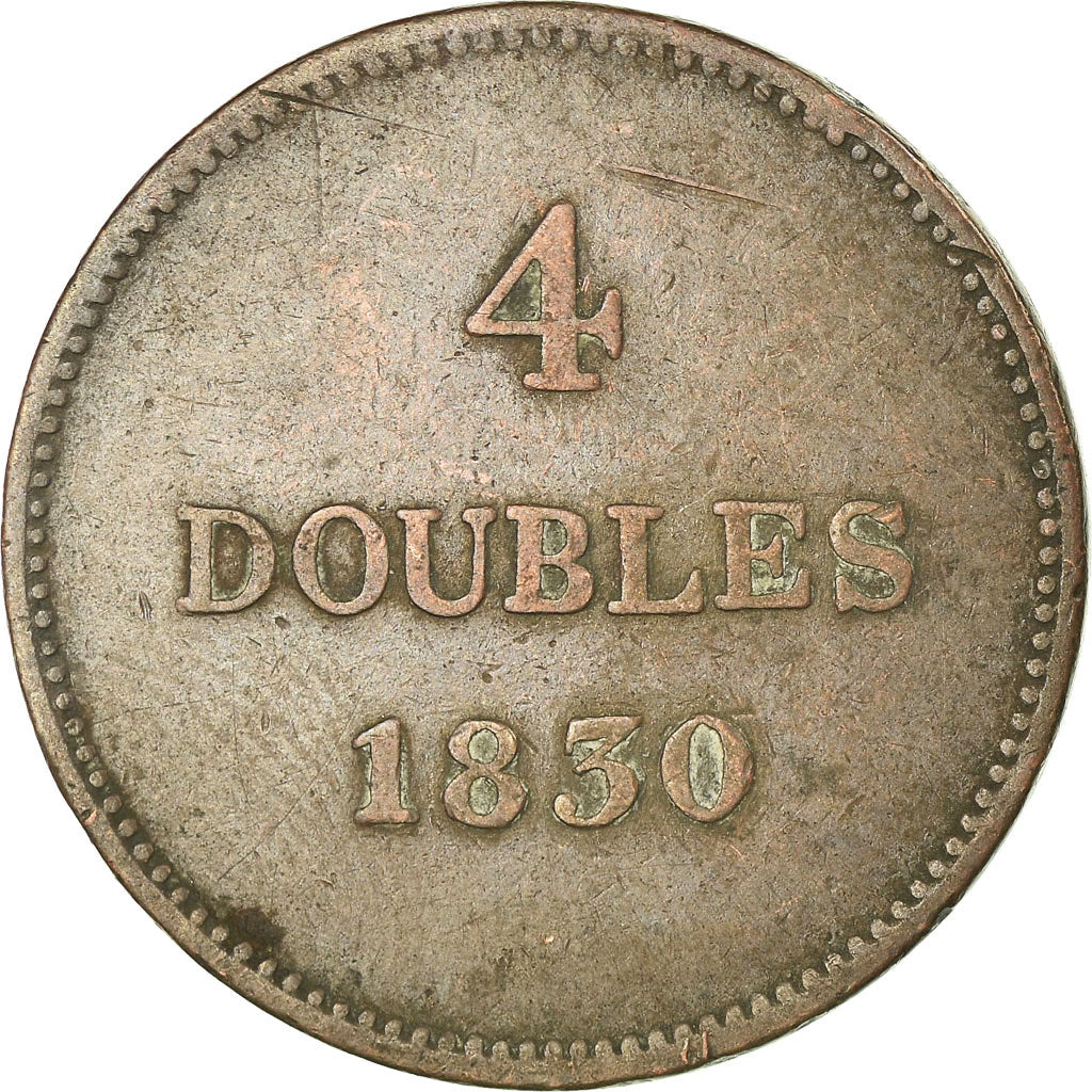 Monnaie, Guernsey, 4 Doubles, 1830, Guernesey, TB, Cuivre, KM:2