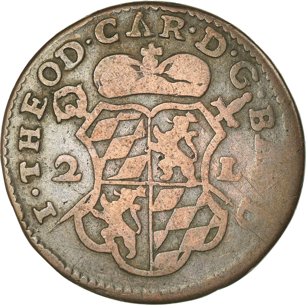 LIEGE, John Theodore, Liard, 1751, Liege, VF(20-25), Copper, KM:155