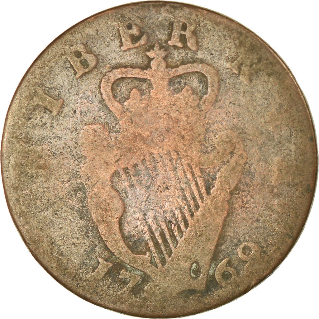 Moneta, Irlanda, George III, 1/2 Penny, 1769, B, Rame, KM:137
