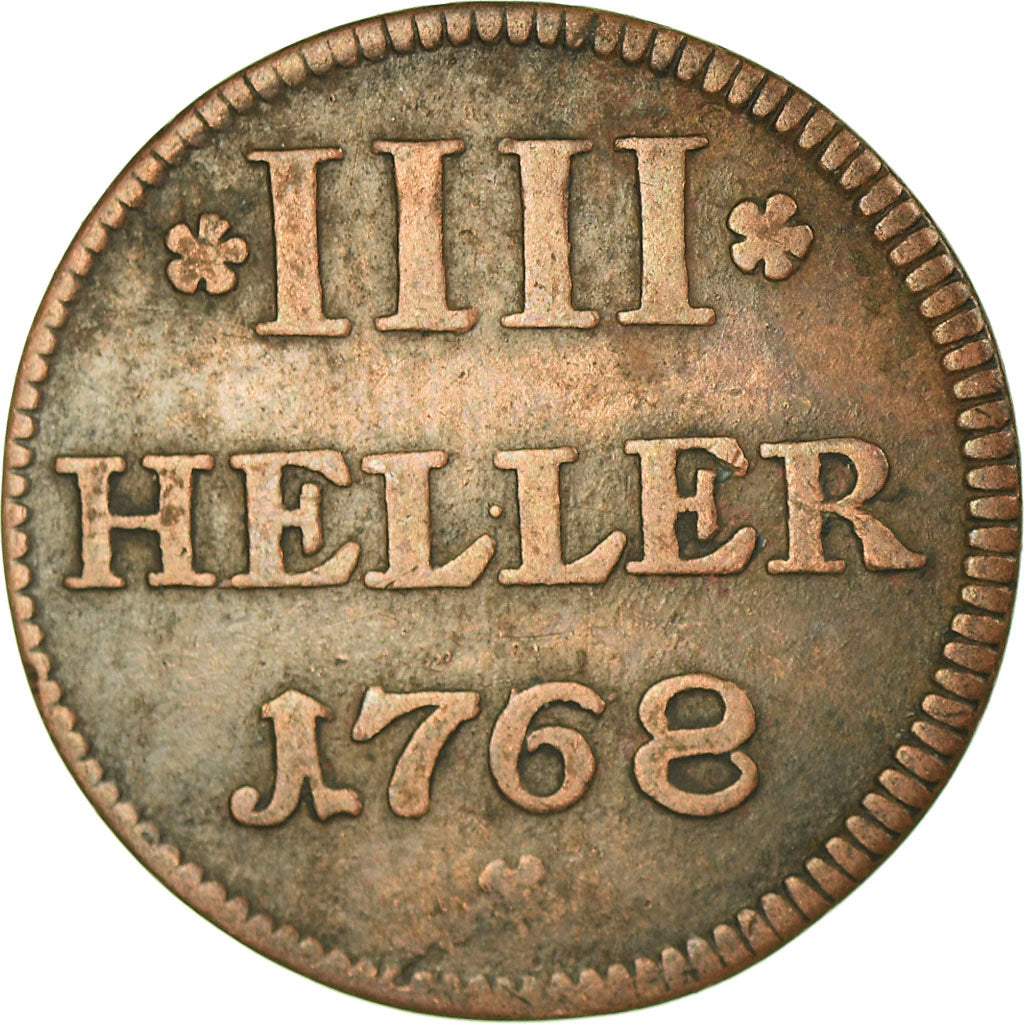 Coin, German States, COLOGNE, 4 Heller, 1768, Cologne, EF(40-45), Copper, KM:440