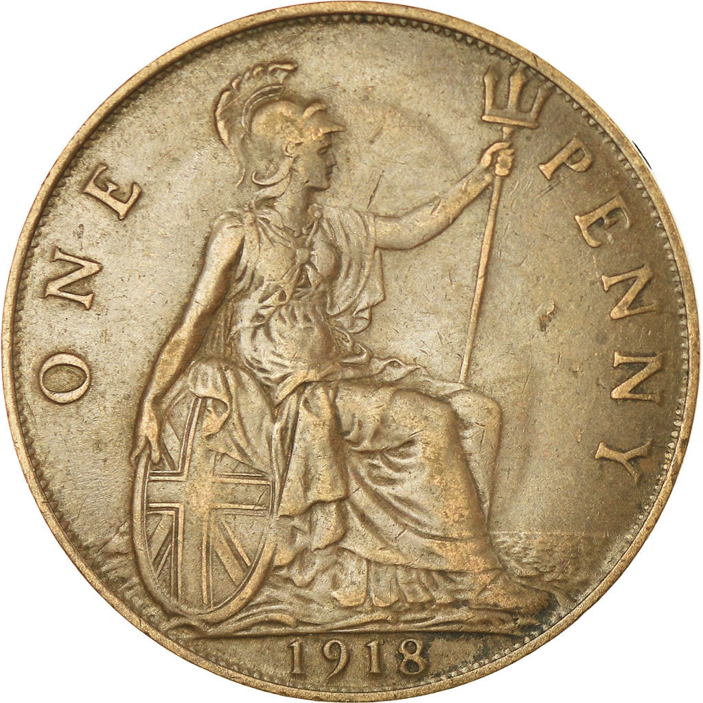 Coin, Great Britain, George V, Penny, 1918, EF(40-45), Bronze, KM:810
