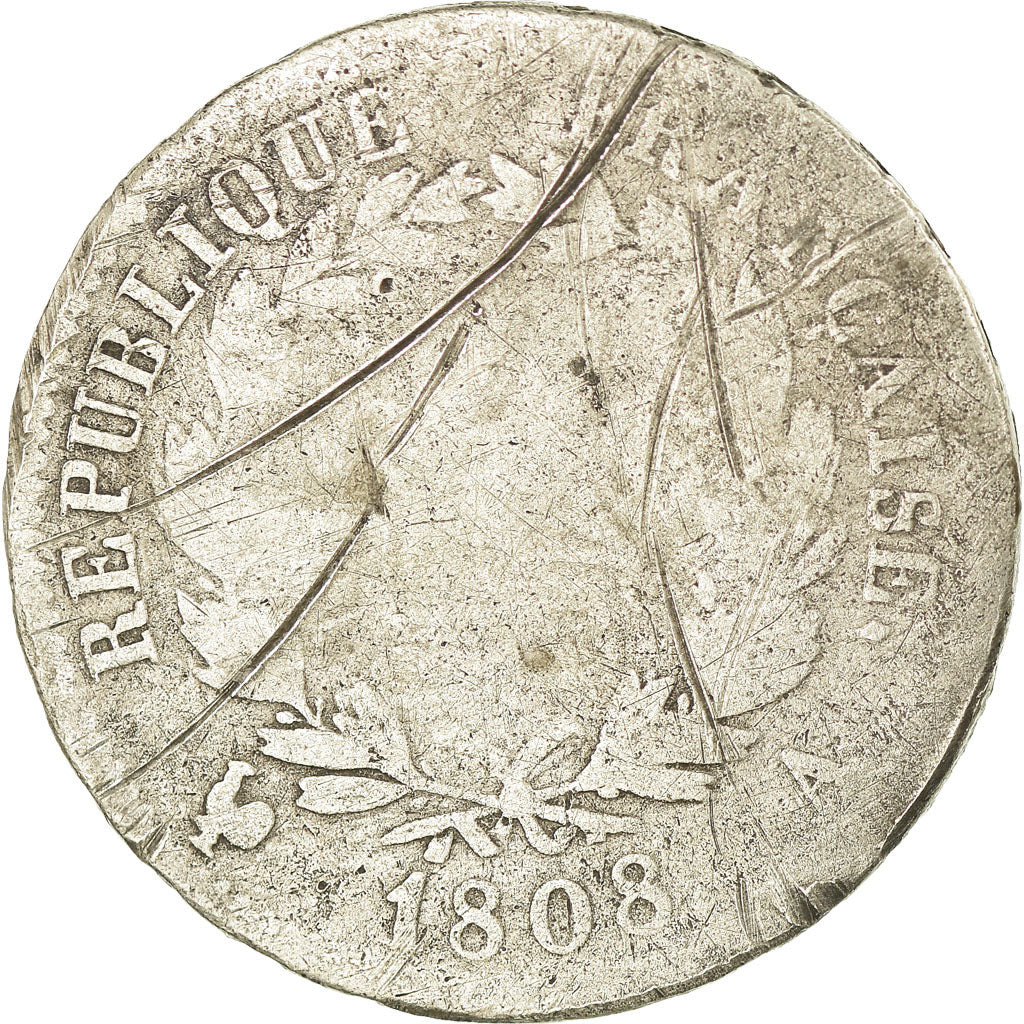 Premier Empire, 1 Franc au revers République 1808 Paris, KM 682.1