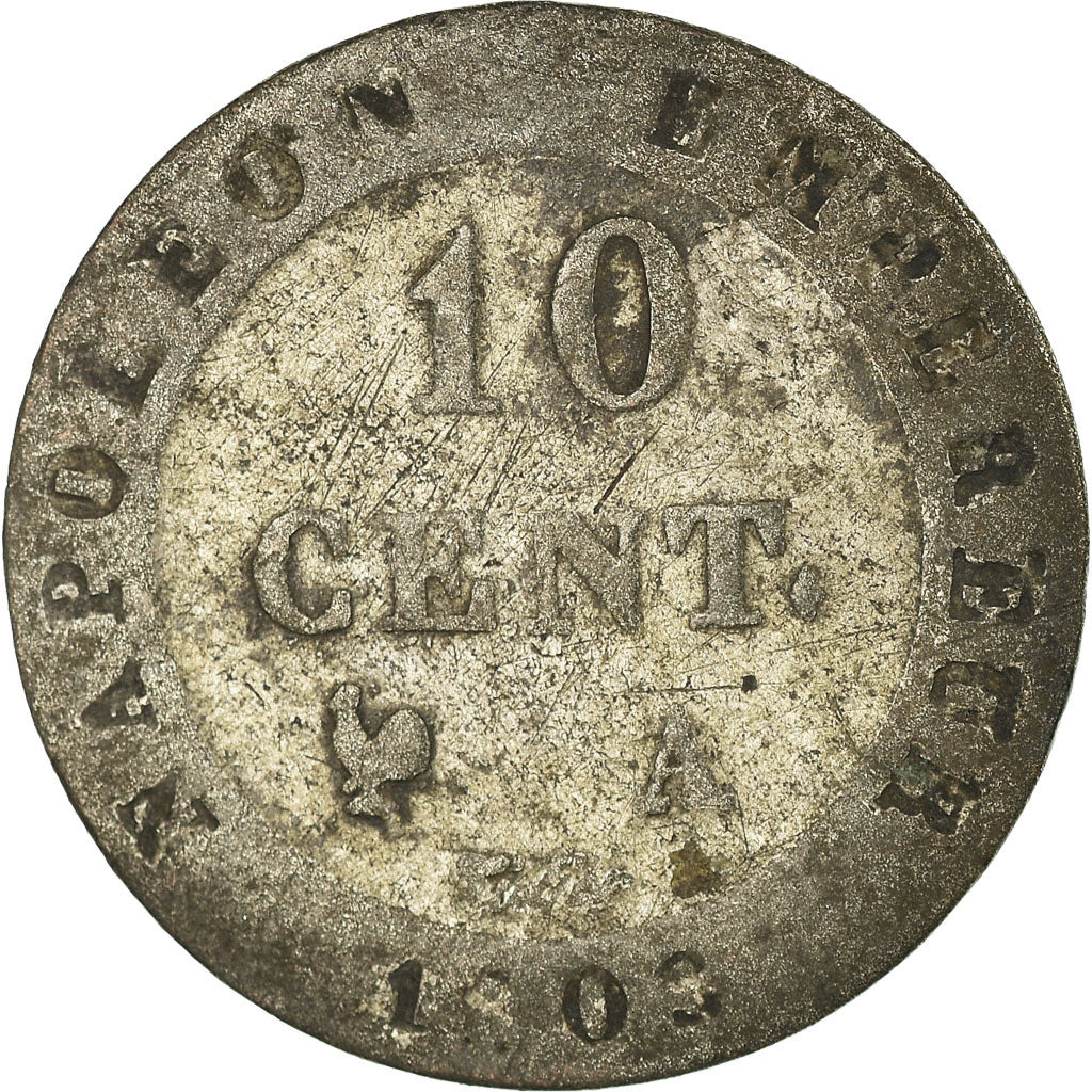 Coin, France, Napoléon I, 10 Centimes, 1808, Paris, F(12-15), Billon, KM:676.1