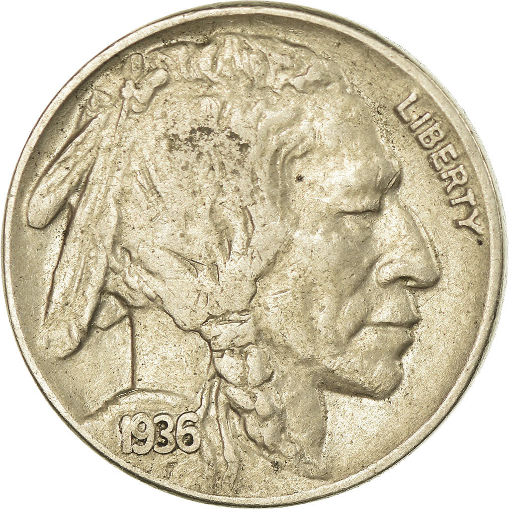 Moeda, Estados Unidos da América, Buffalo Nickel, 5 Cents, 1936, U.S. Mint