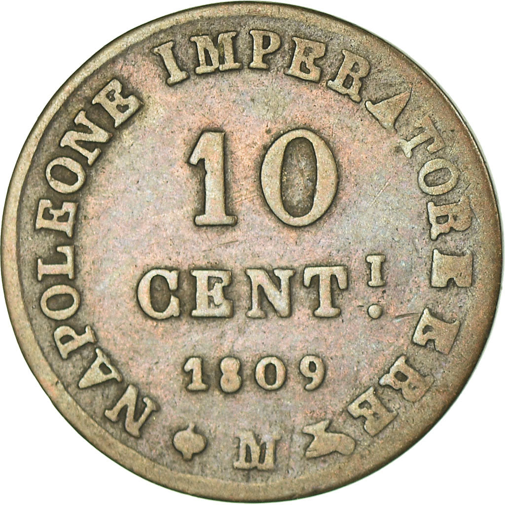 Moneda, Estados italianos, KINGDOM OF NAPOLEON, Napoleon I, 10 Centesimi, 1809