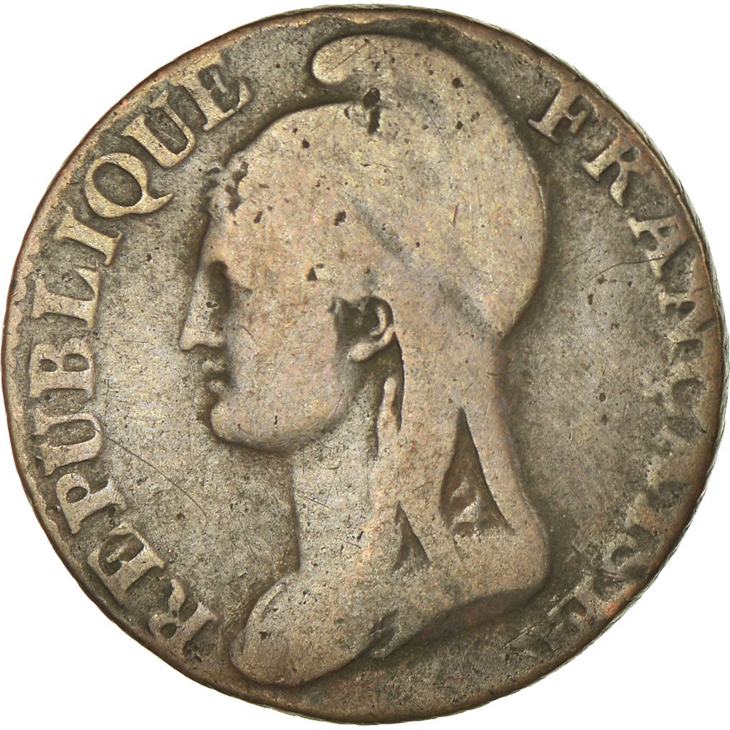 FRANCE, Dupré, 5 Centimes, 1795, Paris, KM #635.1, F(12-15), Bronze, 23, Gadoury