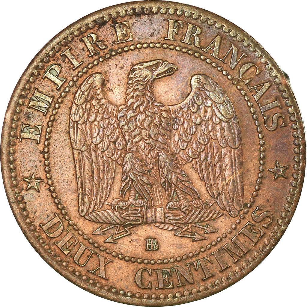 Moeda, França, Napoleon III, Napoléon III, 2 Centimes, 1861, Strasbourg