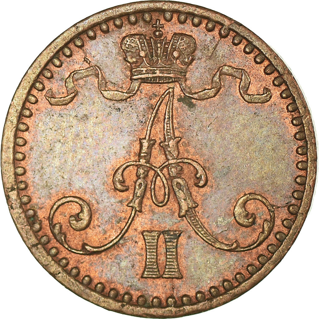 Coin, Finland, Alexander II, Penni, 1869, AU(55-58), Copper, KM:1.1