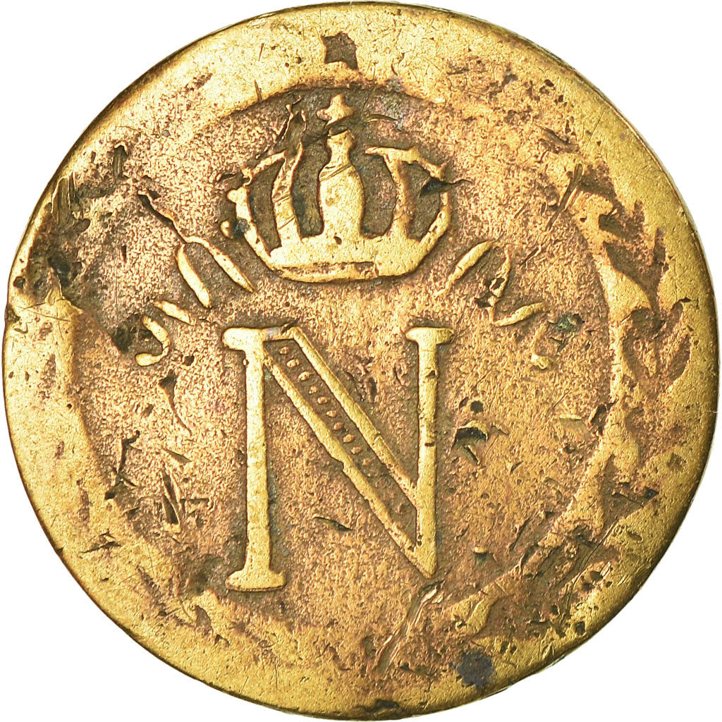 Francia, Napoléon I, 10 Centimes, 1808, La Rochelle, B+, Biglione, KM:676.4
