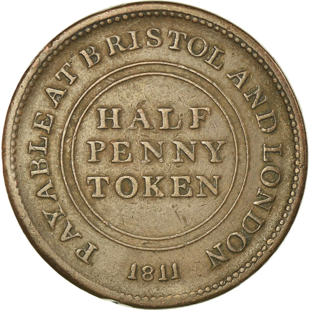 Groot Bretagne, Halfpenny Token, 1811, ZF, Koper