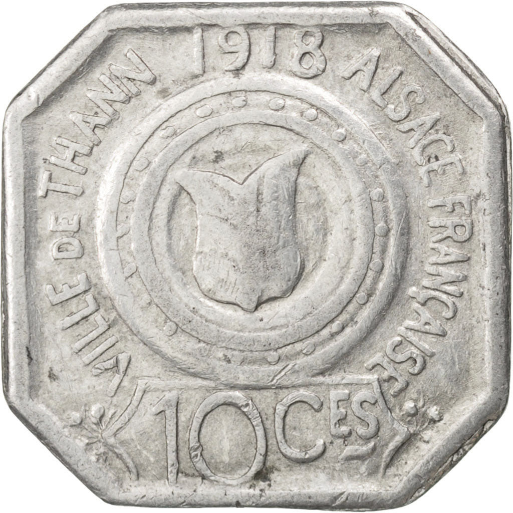 France, 10 Centimes, 1918, EF(40-45), Aluminium, Elie #10.1, 1.00
