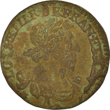 Coin, France, Louis XIII, Double tournois, buste laurée et drapé, Double