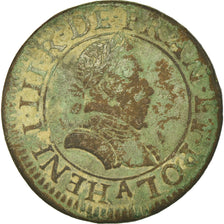 Moneta, Francia, Henri III, Henri III, Double Tournois, 1578, Paris, MB, Rame