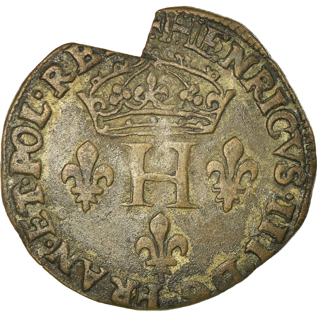 Coin, France, Henri III, Double Sol Parisis, 1586, Paris, VF(30-35), Billon