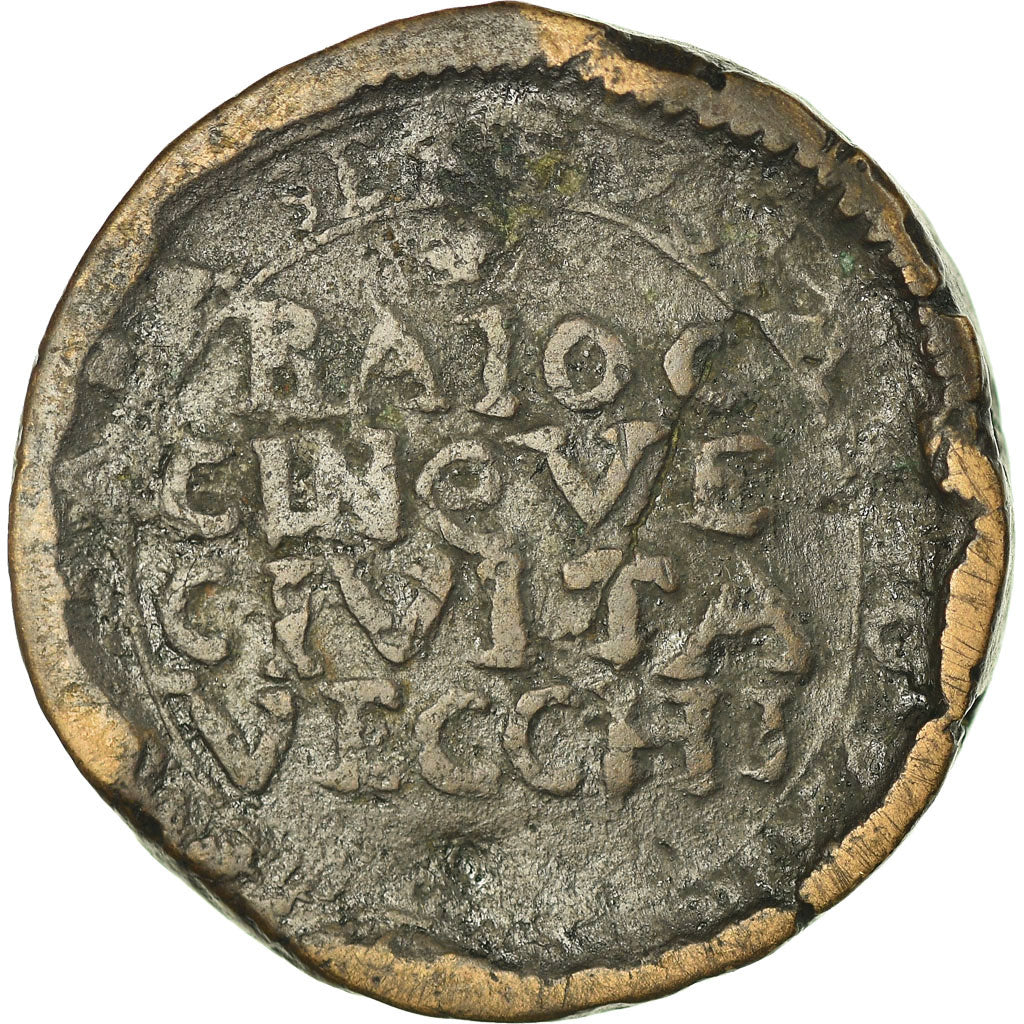 Munten, Italiaanse staten, PAPAL STATES-CIVITAVECCHIA, 5 Baiocchi, 1797, ZG+