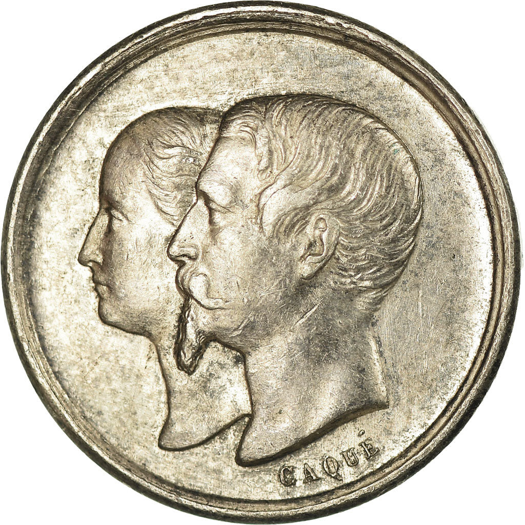 France, Medal, Napoléon III, Naissance de Louis Napoléon, 1856, Caqué