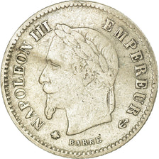 Moneda, Francia, Napoleon III, Napoléon III, 20 Centimes, 1867, Paris, BC+