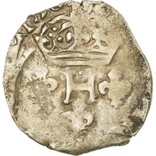 Moneta, Francja, Double Sol Parisis, 1590, Uncertain Mint, F(12-15), Bilon