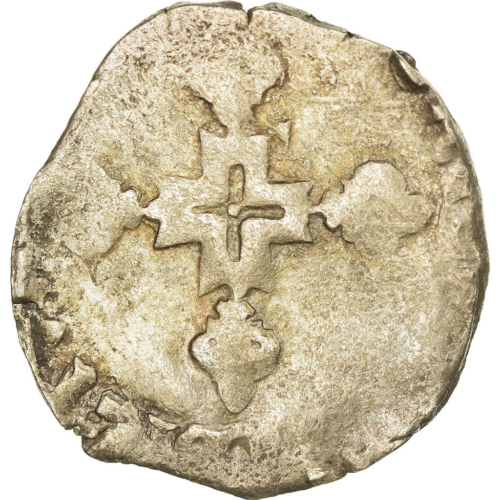 Monnaie, France, Double Sol Parisis, 1590, Atelier incertain, B+, Billon