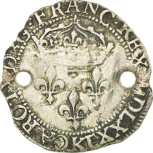 Moneta, Francja, Double Sol Parisis, 1571, Bordeaux, VF(30-35), Bilon