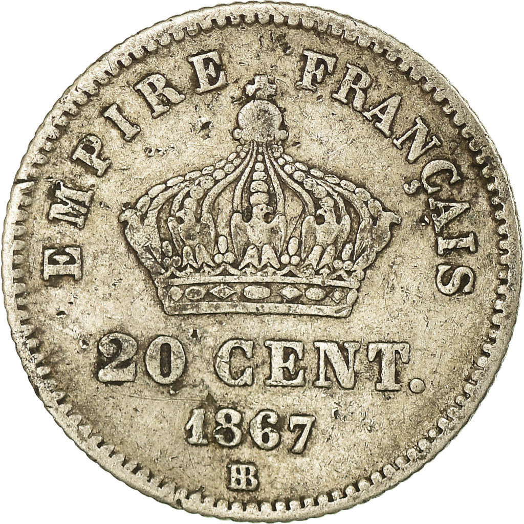 Coin, France, Napoleon III, Napoléon III, 20 Centimes, 1867, Strasbourg
