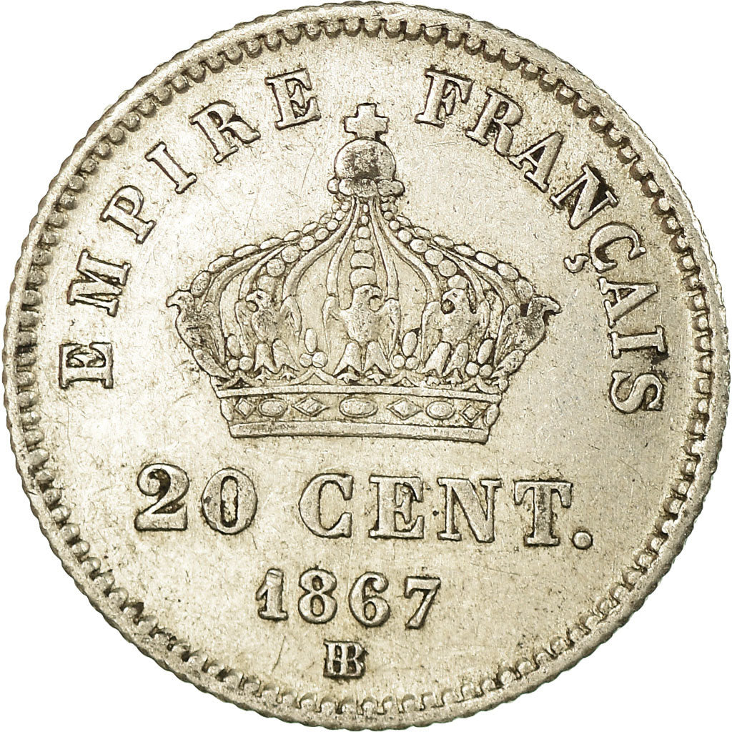 Coin, France, Napoleon III, Napoléon III, 20 Centimes, 1867, Strasbourg
