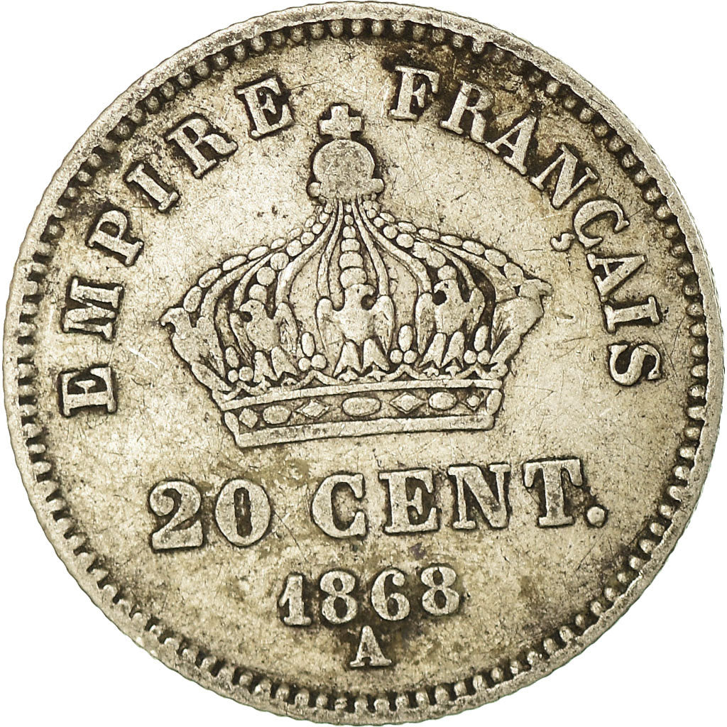 Monnaie, France, Napoleon III, Napoléon III, 20 Centimes, 1868, Paris, TB+