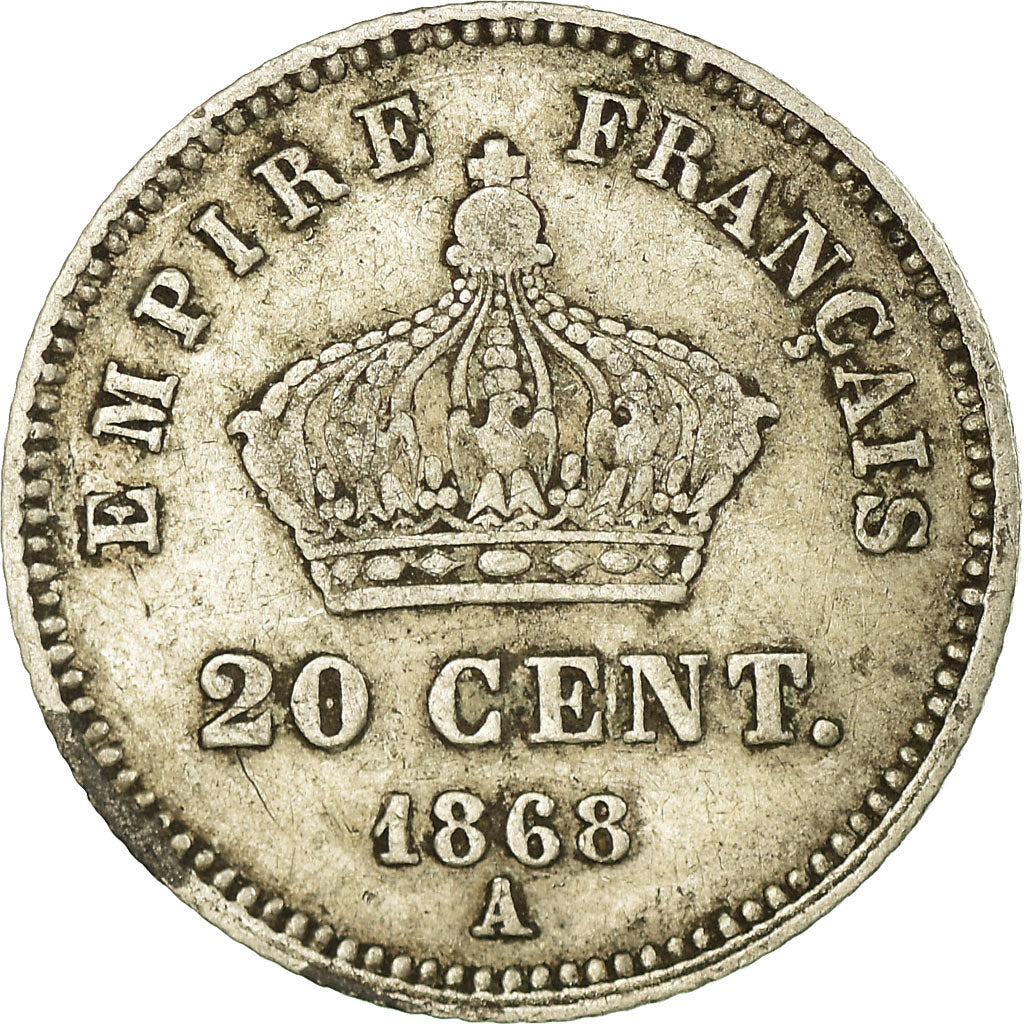 Munten, Frankrijk, Napoleon III, Napoléon III, 20 Centimes, 1868, Paris, FR+