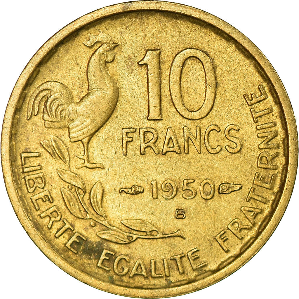 Moneta, Francia, Guiraud, 10 Francs, 1950, Beaumont - Le Roger, SPL-