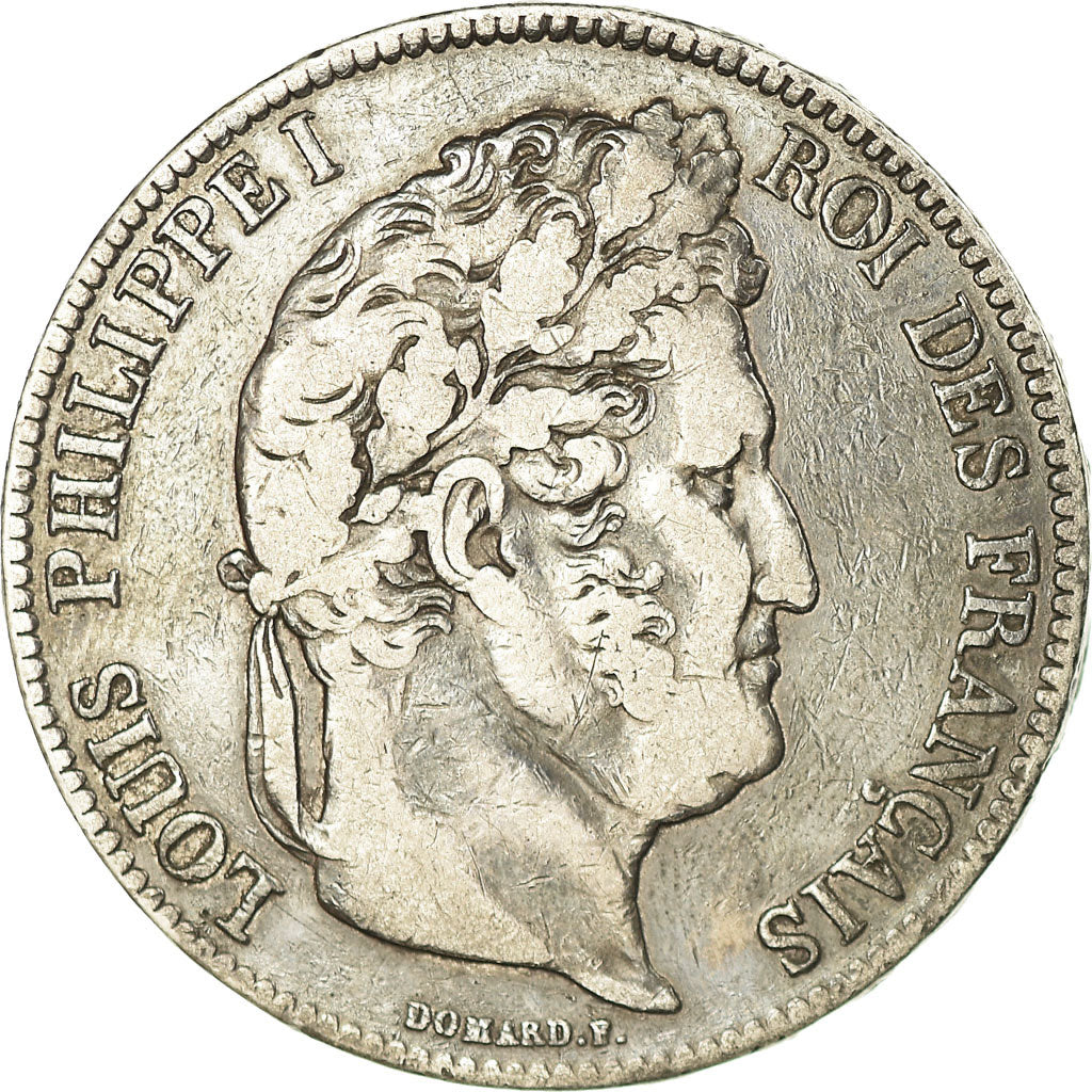 Coin, France, Louis-Philippe, 5 Francs, 1837, Paris, VF(30-35), Silver