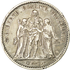 Coin, France, Hercule, 5 Francs, 1876, Paris, VF(30-35), Silver, KM:820.1