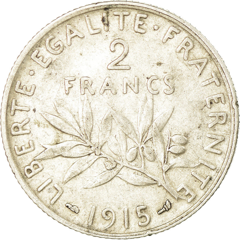 Coin, France, Semeuse, 2 Francs, 1915, Paris, EF(40-45), Silver, KM:845.1