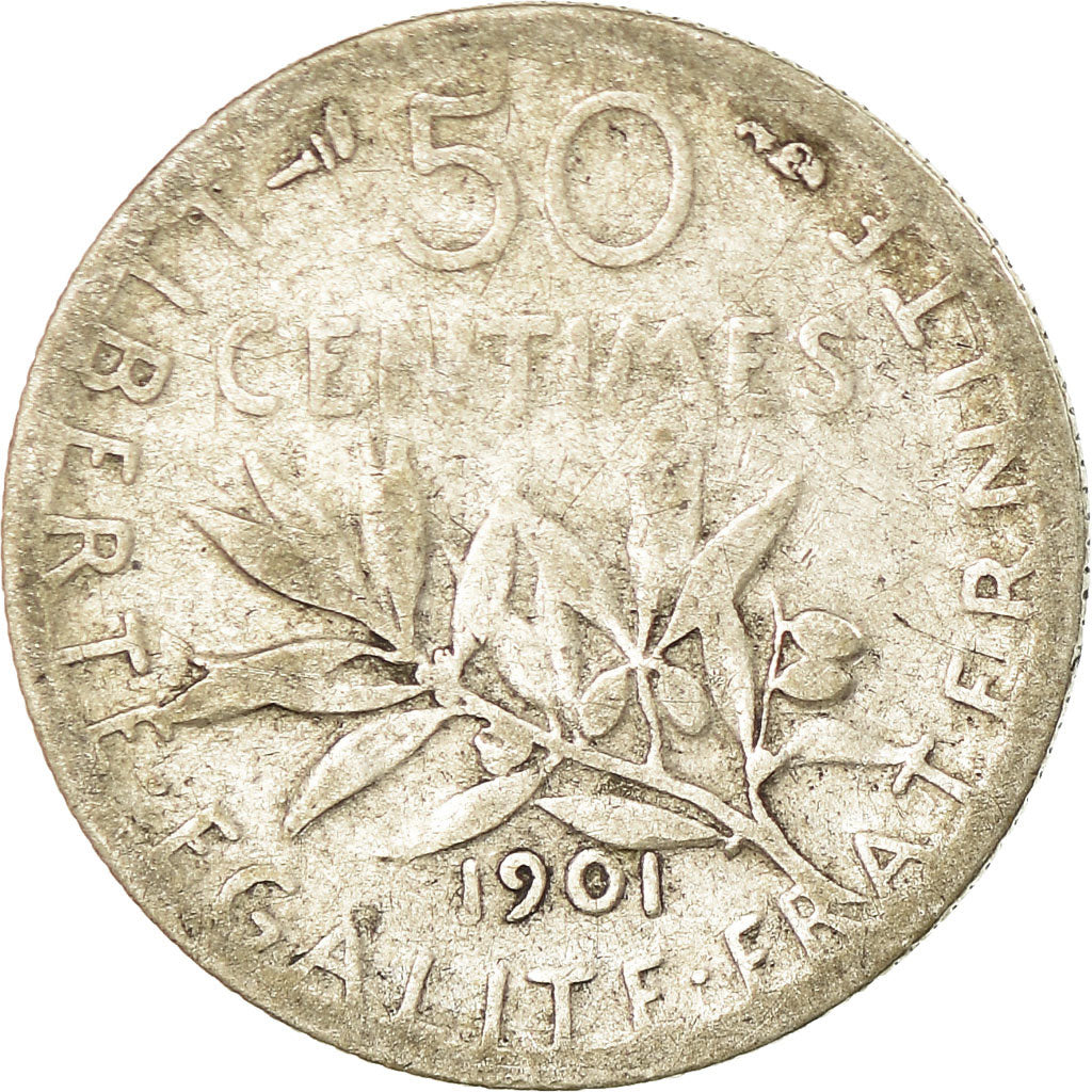 Münze, Frankreich, Semeuse, 50 Centimes, 1901, Paris, SGE, Silber, KM:854
