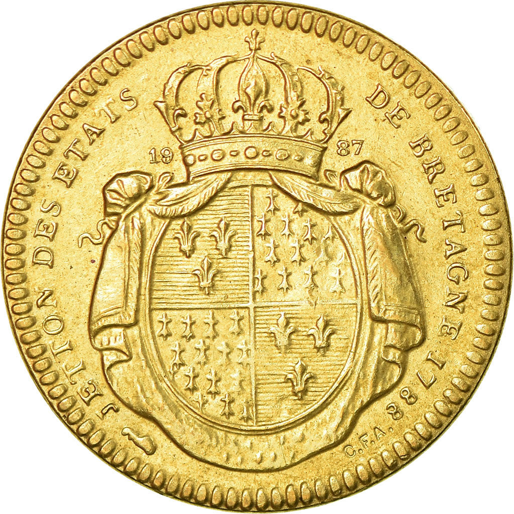 France, Token, Louis XVI, 1788, Restrike, AU(50-53), Brass