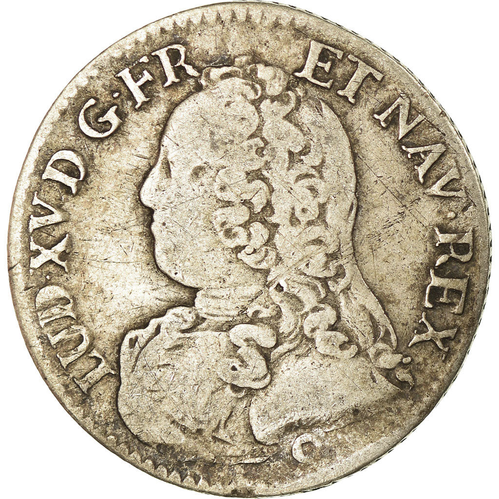 Monnaie, France, Louis XV, 1/5 Écu aux branches d'olivier, 24 Sols, 1/5 ECU