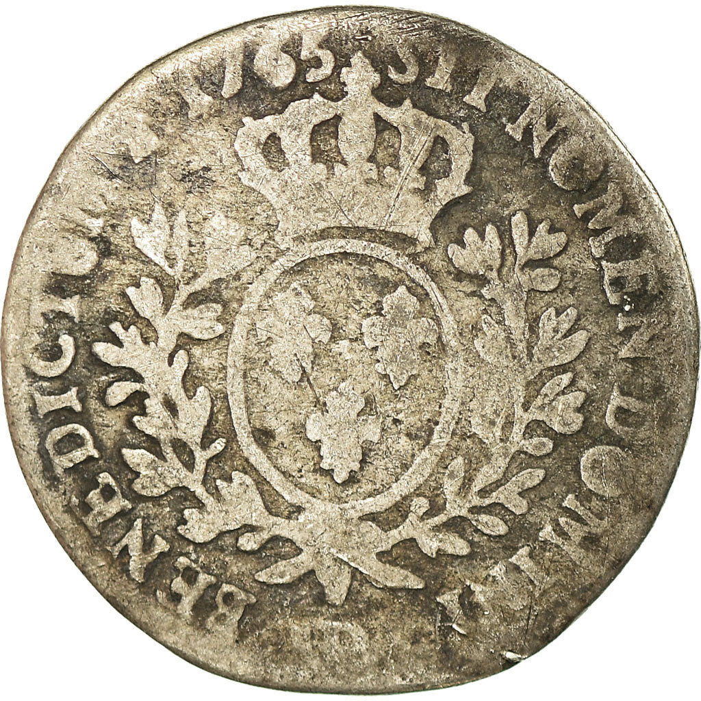 Monnaie, France, Louis XV, 1/10 Écu au bandeau, 12 Sols, 1/10 ECU, 1765, Lyon