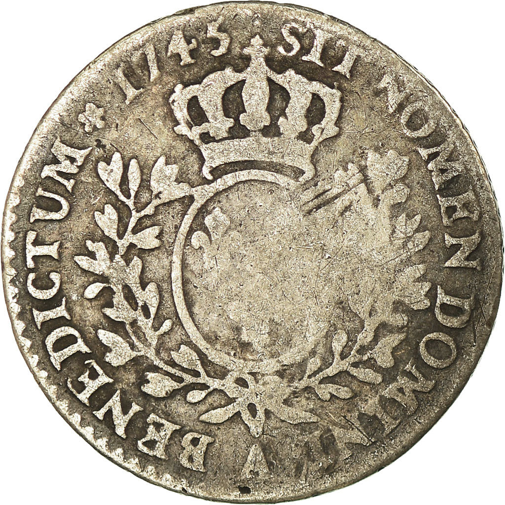 Münze, Frankreich, Louis XV, 1/10 Écu au bandeau, 12 Sols, 1/10 ECU, 1745