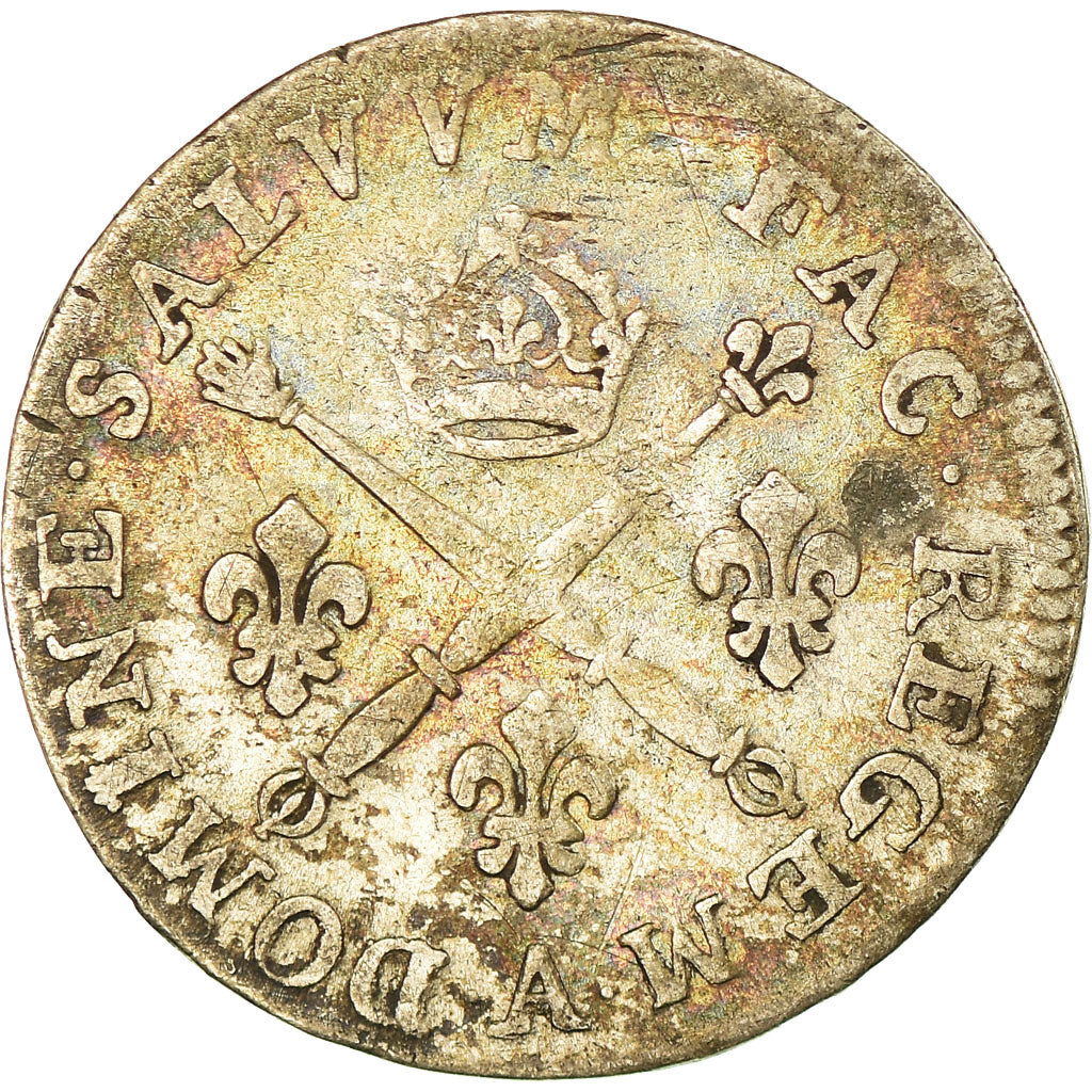 Moeda, França, Louis XIV, 10 Sols aux insignes, 10 Sols-1/8 Ecu, 1704, Paris