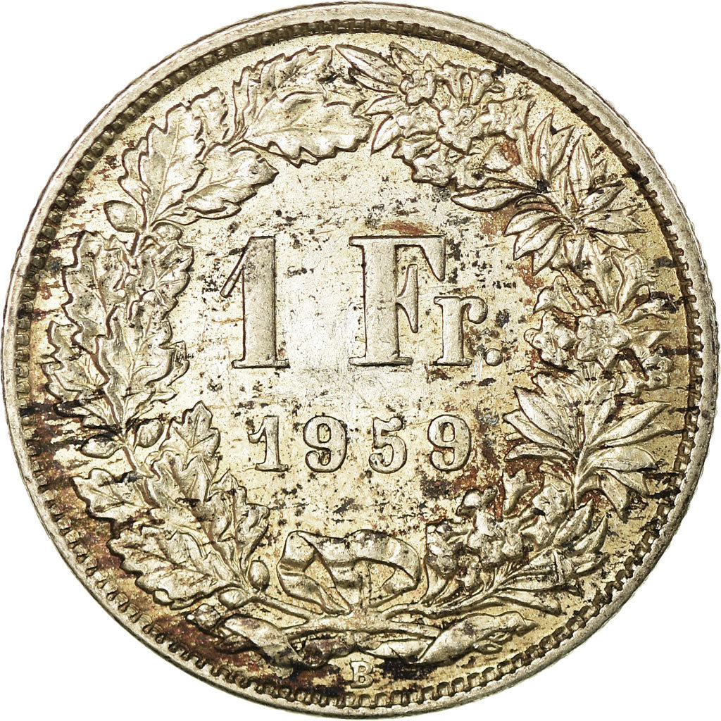 Coin, Switzerland, Franc, 1959, Bern, AU(55-58), Silver, KM:24