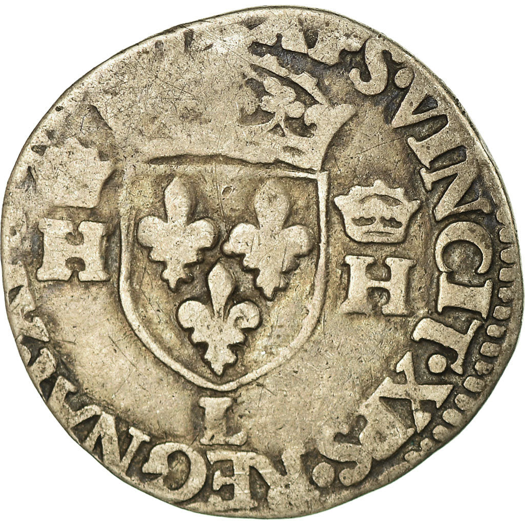 Coin, France, Henri II, 1/2 Teston, Uncertain date, Bayonne, VF(20-25), Silver
