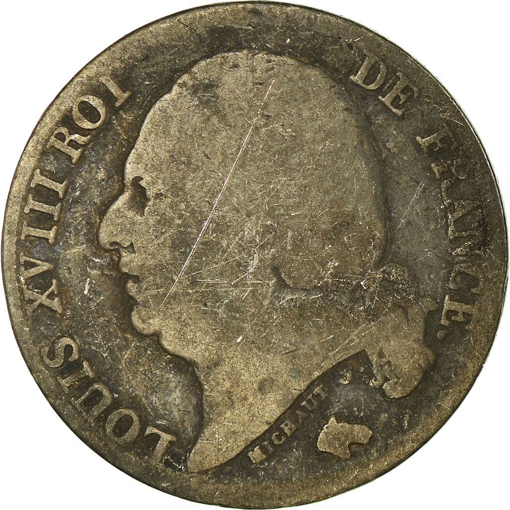 Moneta, Francja, Louis XVIII, Louis XVIII, Franc, 1821, Paris, VG(8-10), Srebro