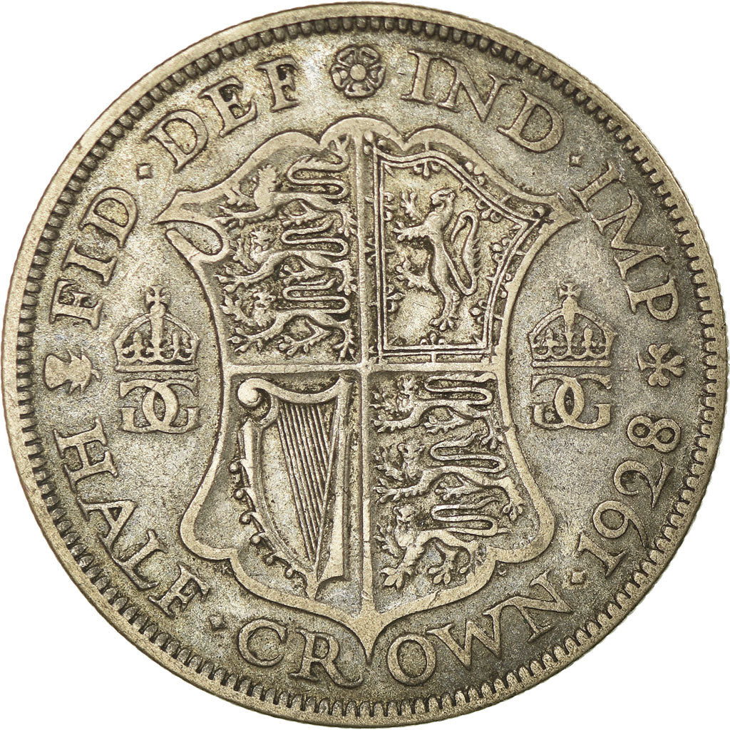 Coin, Great Britain, George V, 1/2 Crown, 1928, VF(30-35), Silver, KM:835