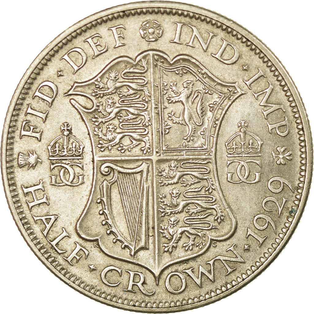 Coin, Great Britain, George V, 1/2 Crown, 1929, AU(55-58), Silver, KM:835