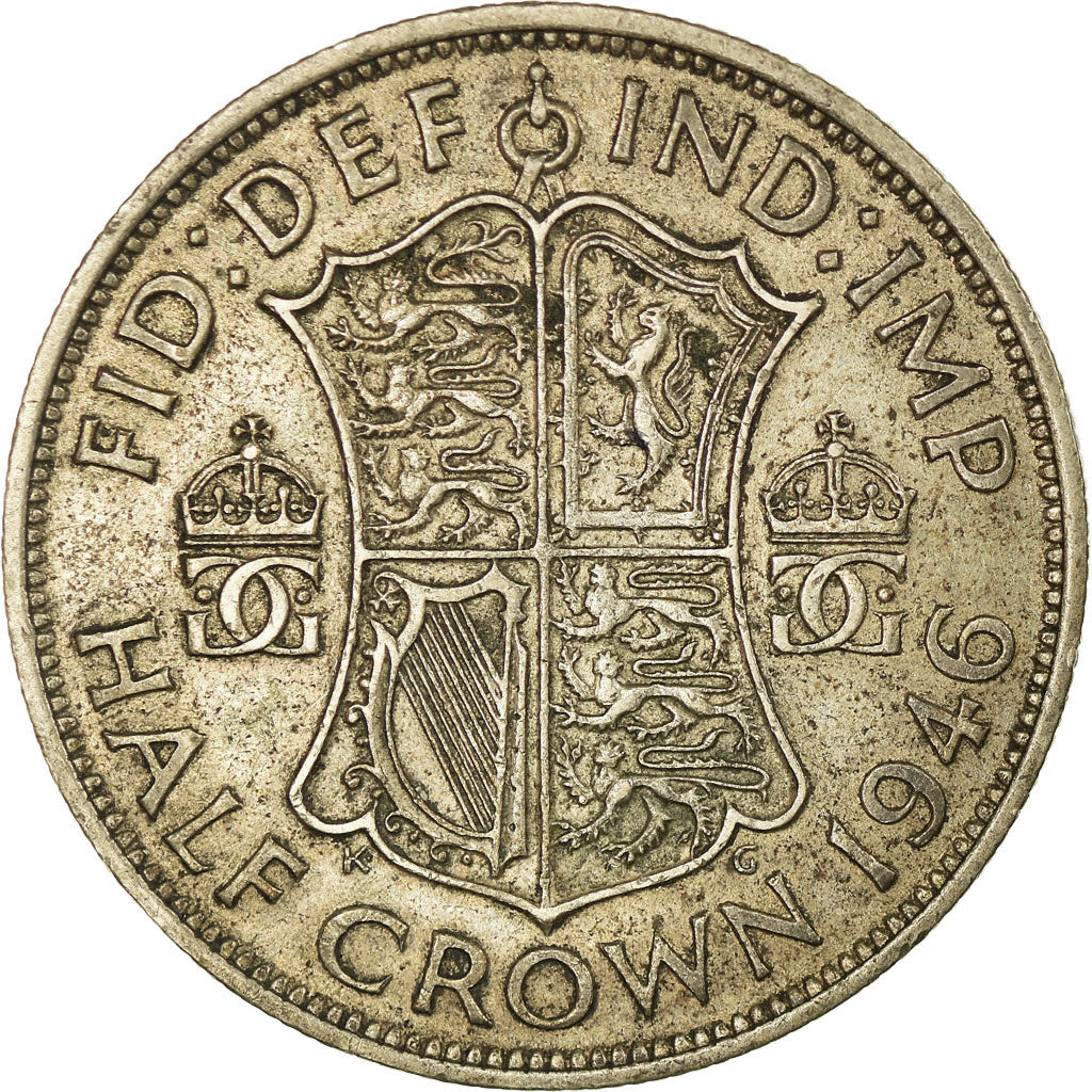Coin, Great Britain, George VI, 1/2 Crown, 1946, EF(40-45), Silver, KM:856