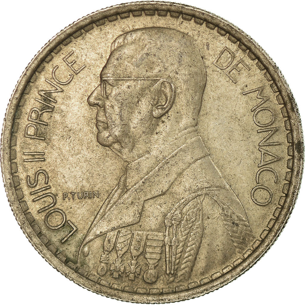 Coin, Monaco, Louis II, 10 Francs, 1946, Poissy, AU(50-53), Copper-nickel